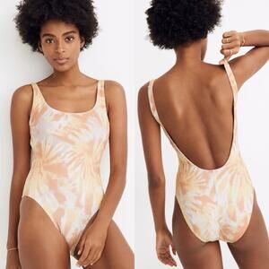Madewell Second Wave Tank One-Piece Swimsuit Tie-Dye Print Women's 2XS